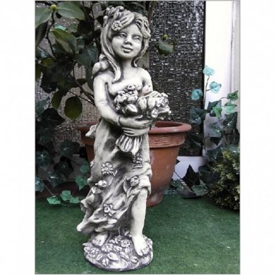 Steinfigur Lichterkind Fee Elfe Fr&uuml;hling