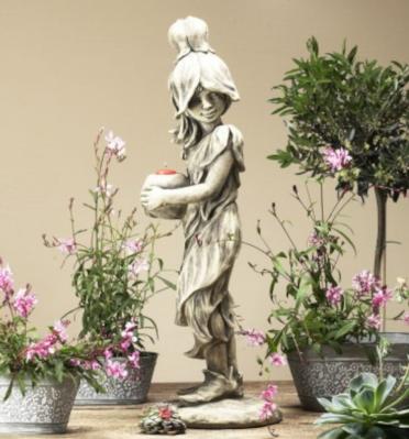 Steinfigur Lichterkind Abutilon M&auml;dchen